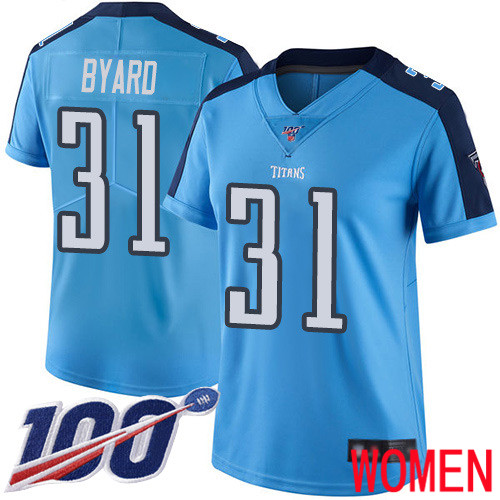 Tennessee Titans Limited Light Blue Women Kevin Byard Jersey NFL Football #31 100th Season Rush Vapor Untouchable->women nfl jersey->Women Jersey